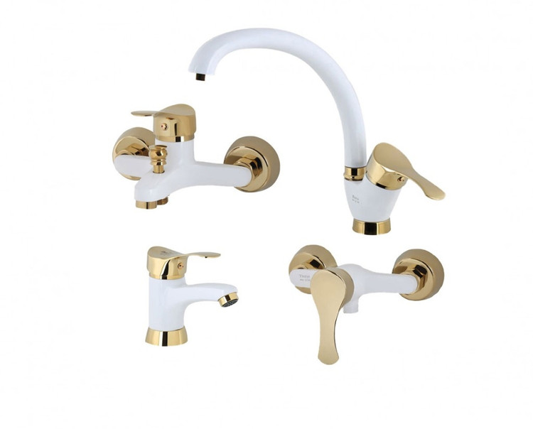 سرویس شیرآلات بهداشتی سفید طلایی اقتصادی